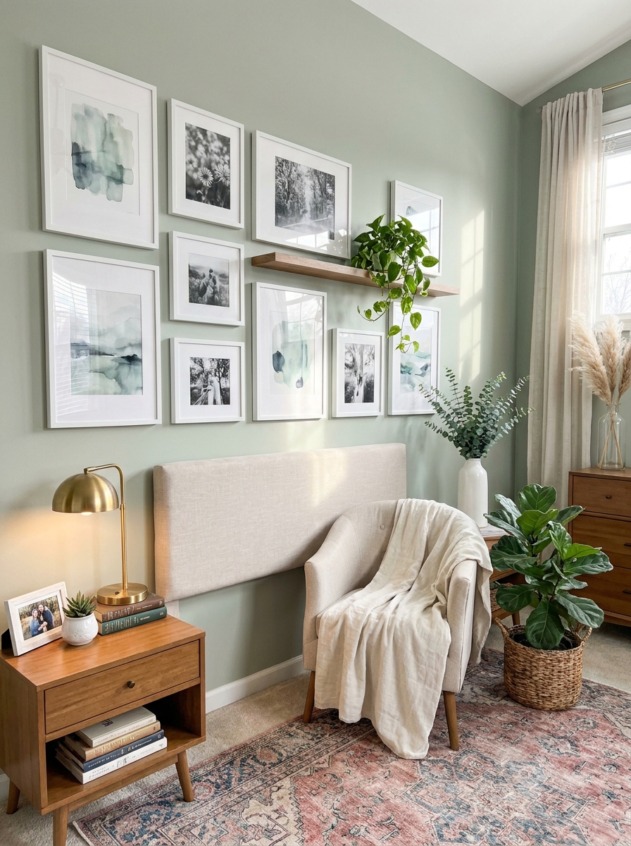 Bedroom Gallery Wall Above the Headboard