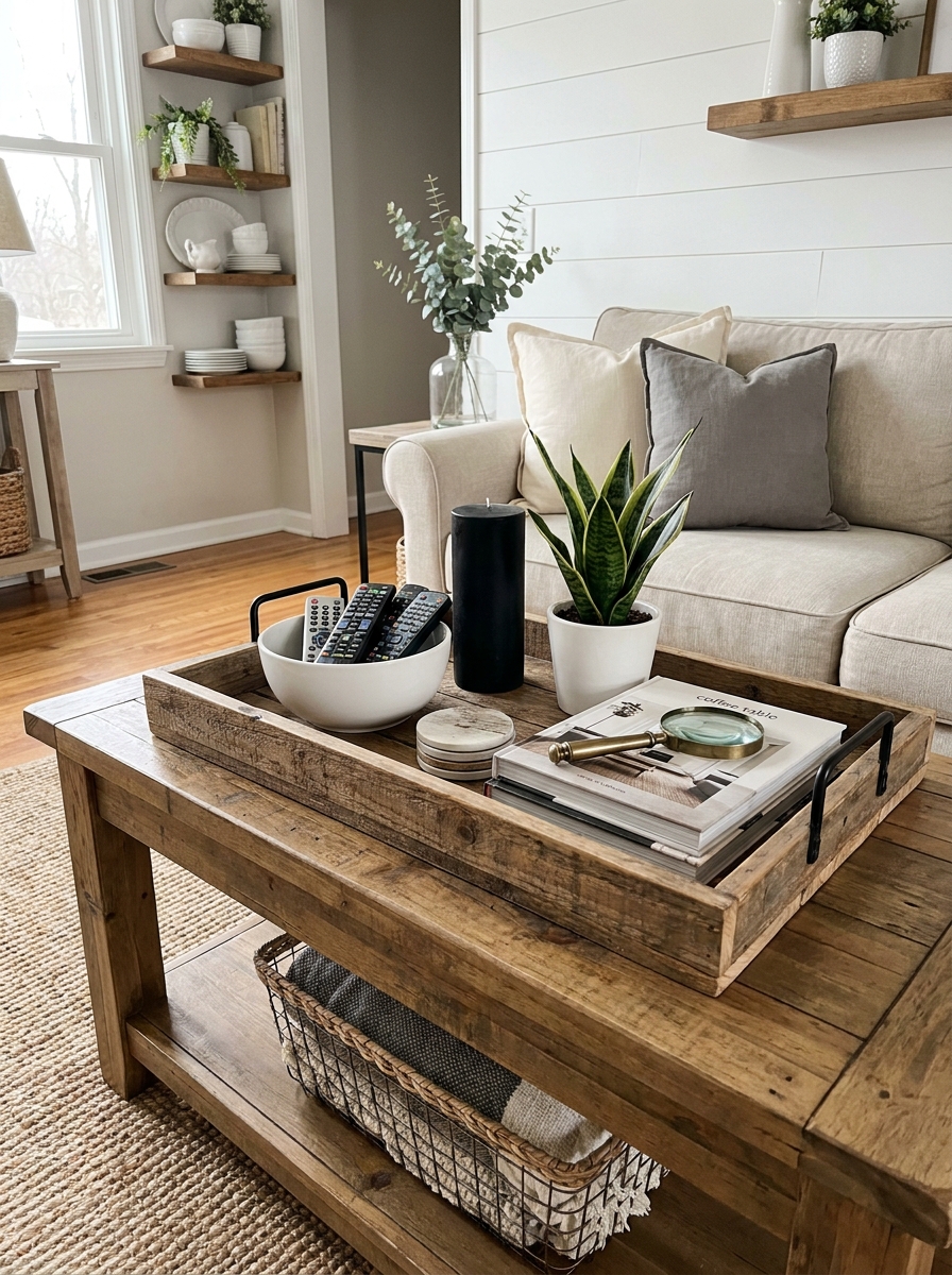 The Coffee Table Tray That Organizes Your Chaos Beautifully
