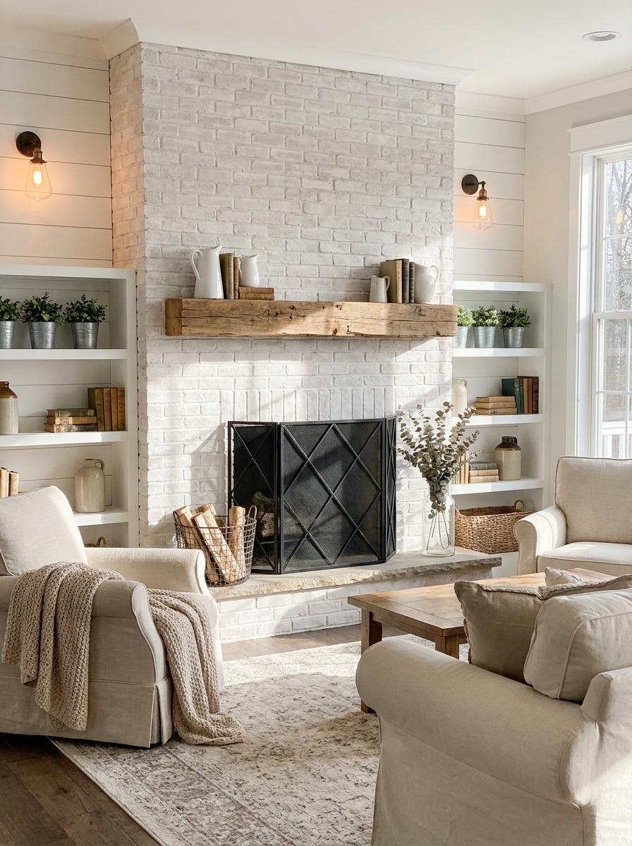 Painted Brick Fireplaces That You Won't Regret in Five Years