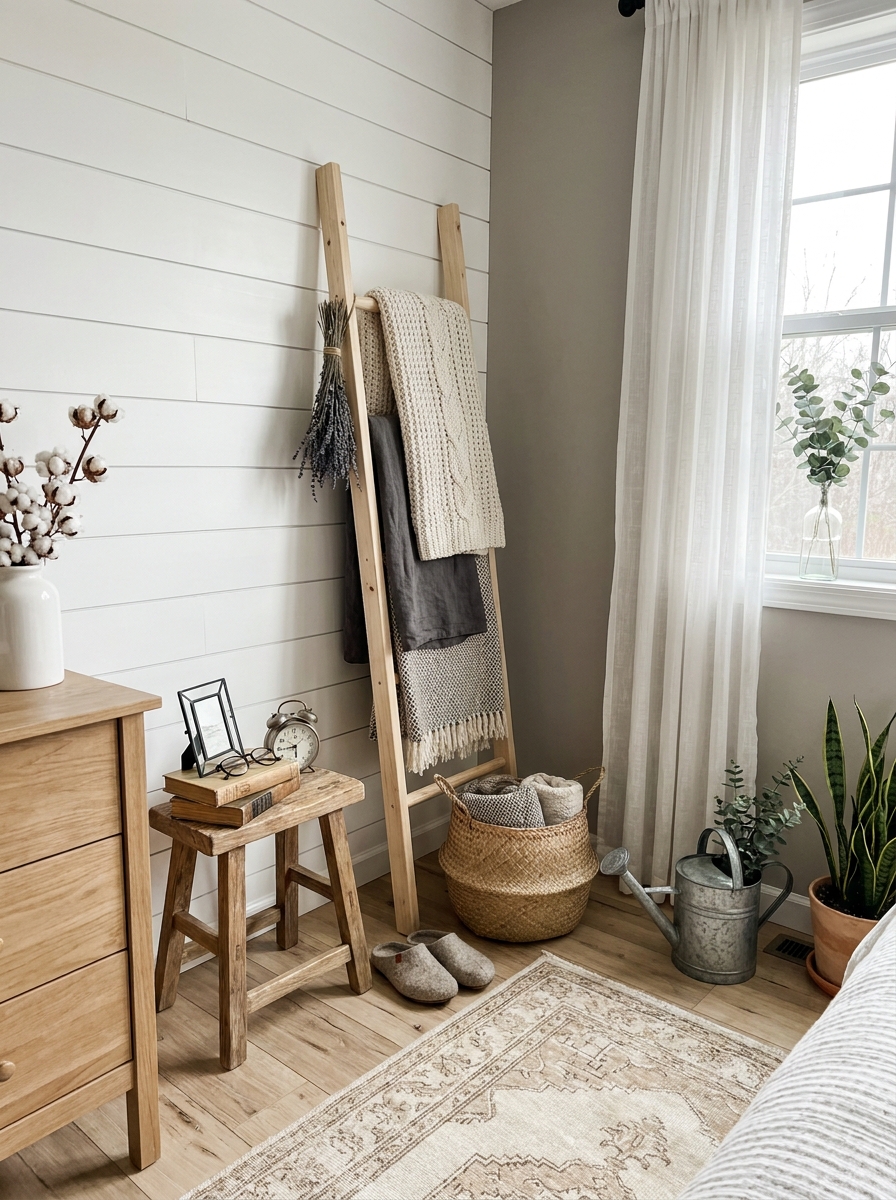 The Power of a Simple Wooden Ladder as Functional Decor