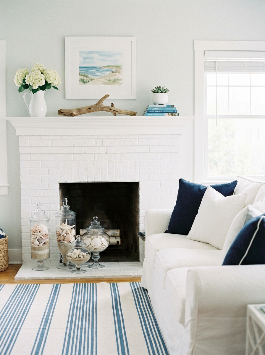 Glass Apothecary Jars Filled with Beach Treasures