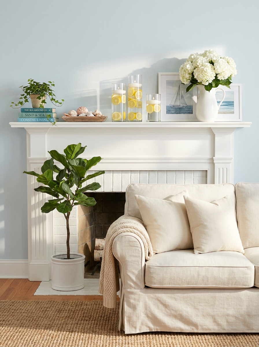 Floating Candles in Clear Glass Cylinder Vases