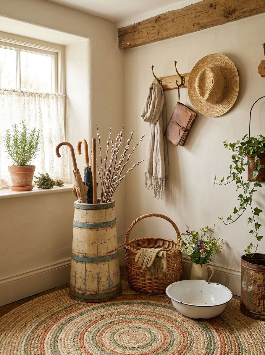 Butter Churn or Milk Can as a Whimsical Umbrella Stand