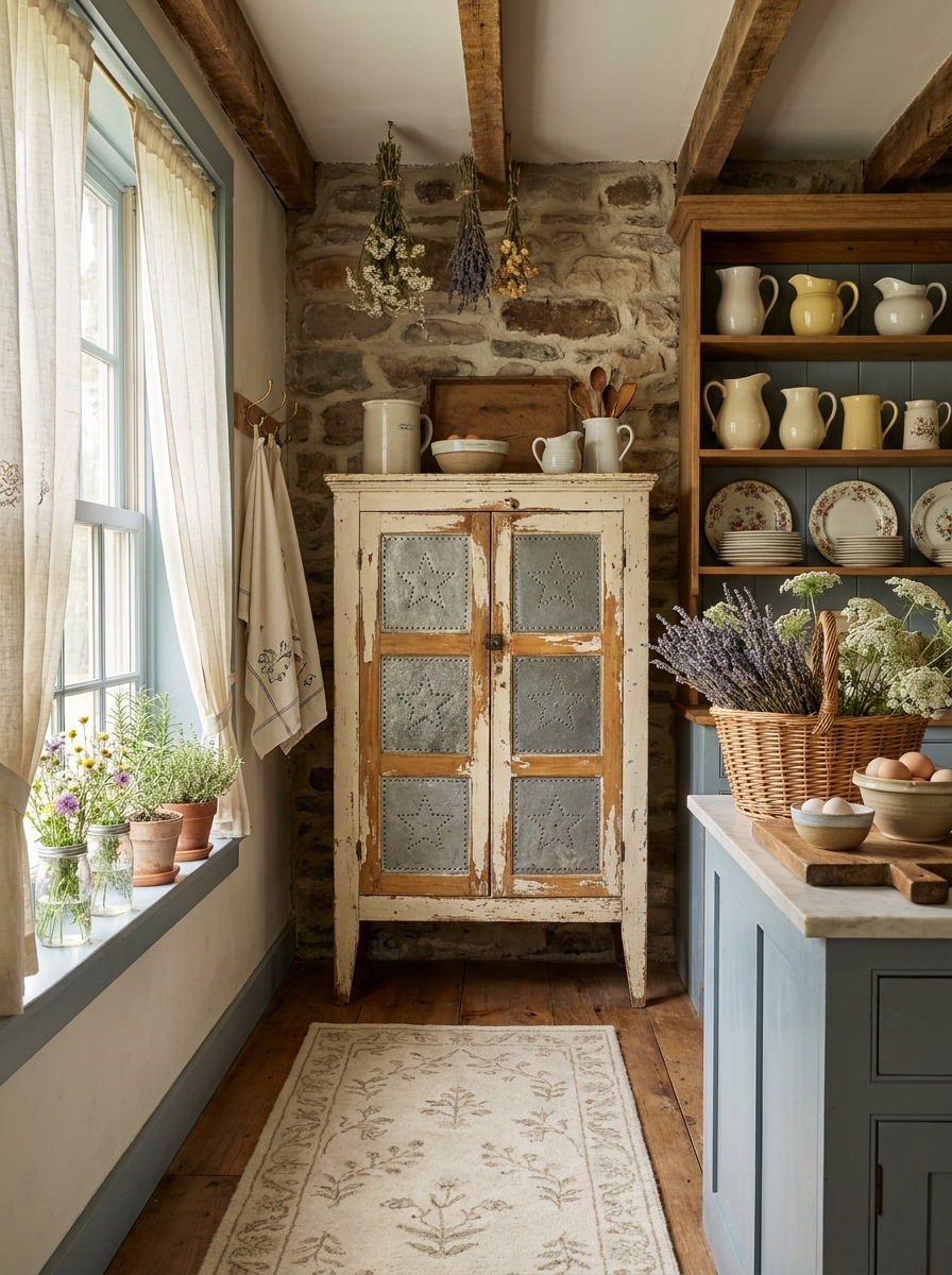 Vintage Pie Safe for Rustic Kitchen Storage
