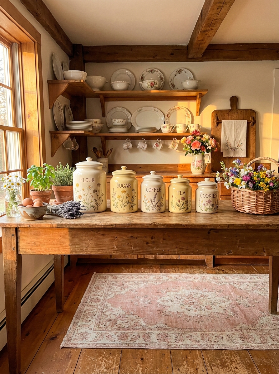 Hand-Painted Ceramic Canisters for Kitchen Storage