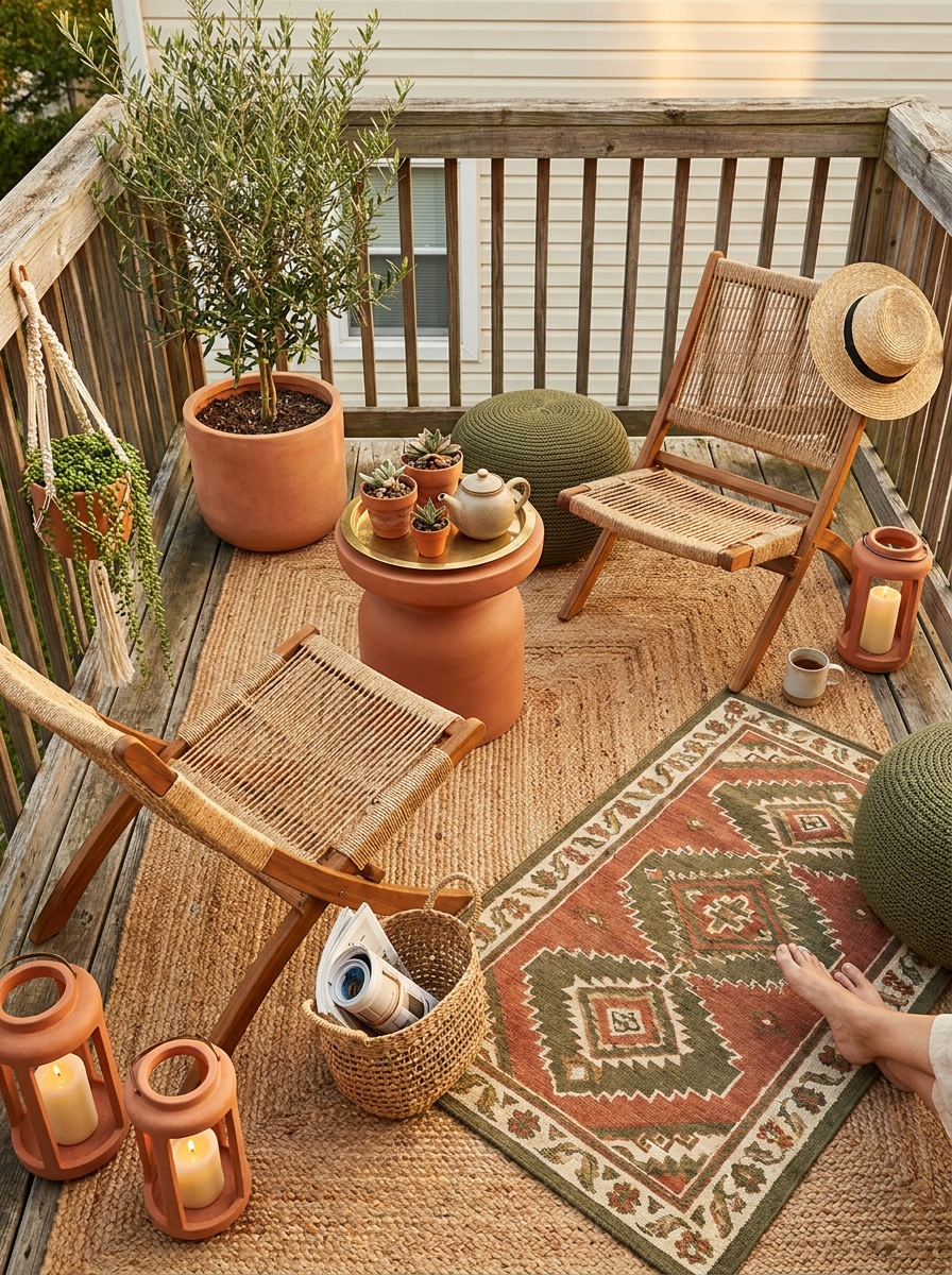 Incorporate an Outdoor Rug Layering Trick