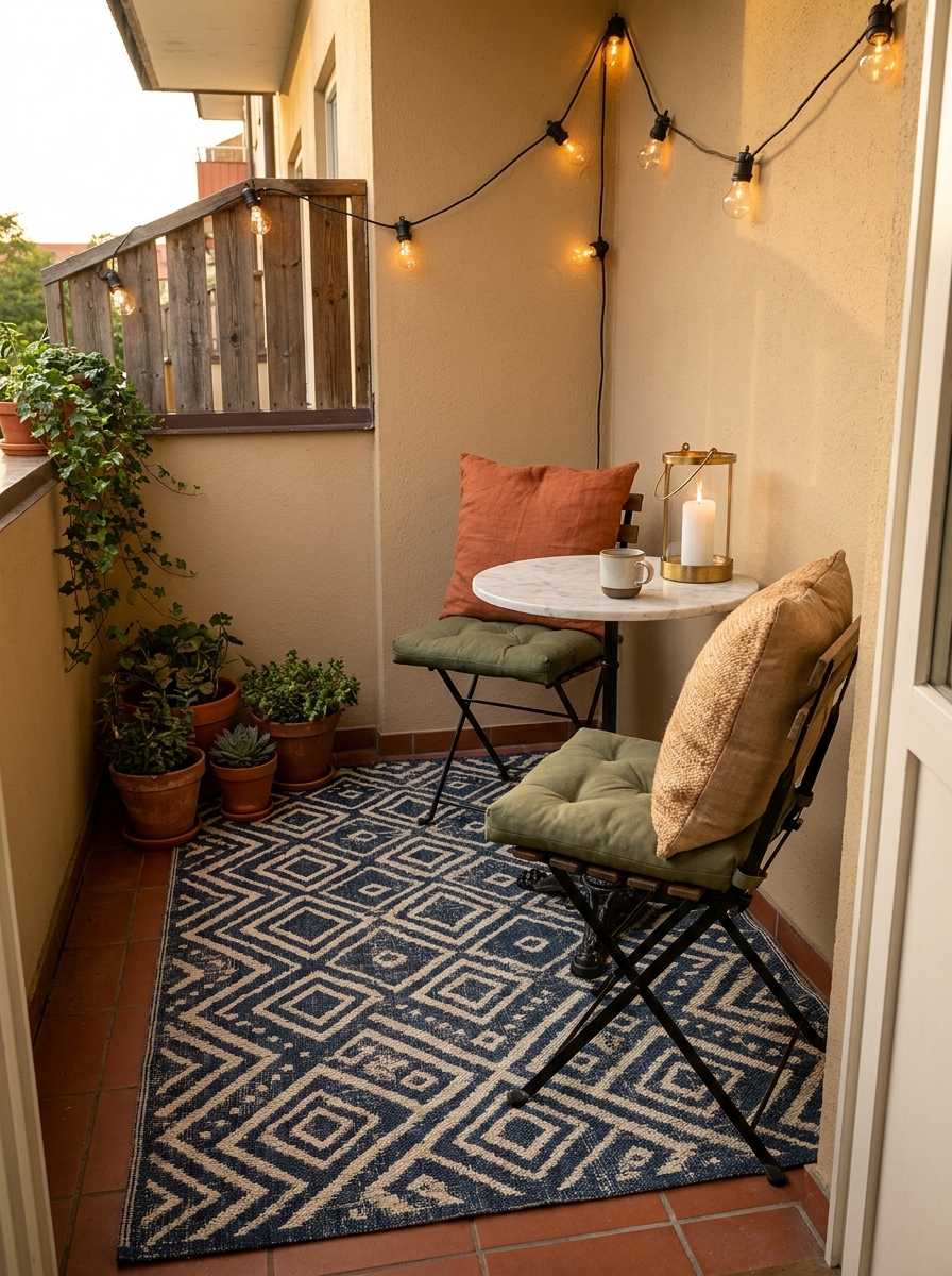 Layer an Indoor-Outdoor Rug for Instant Coziness