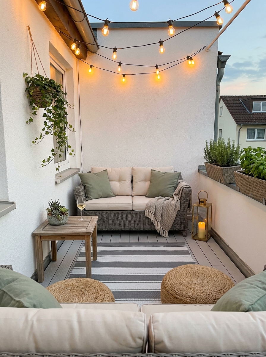 Hang String Lights to Create Evening Magic
