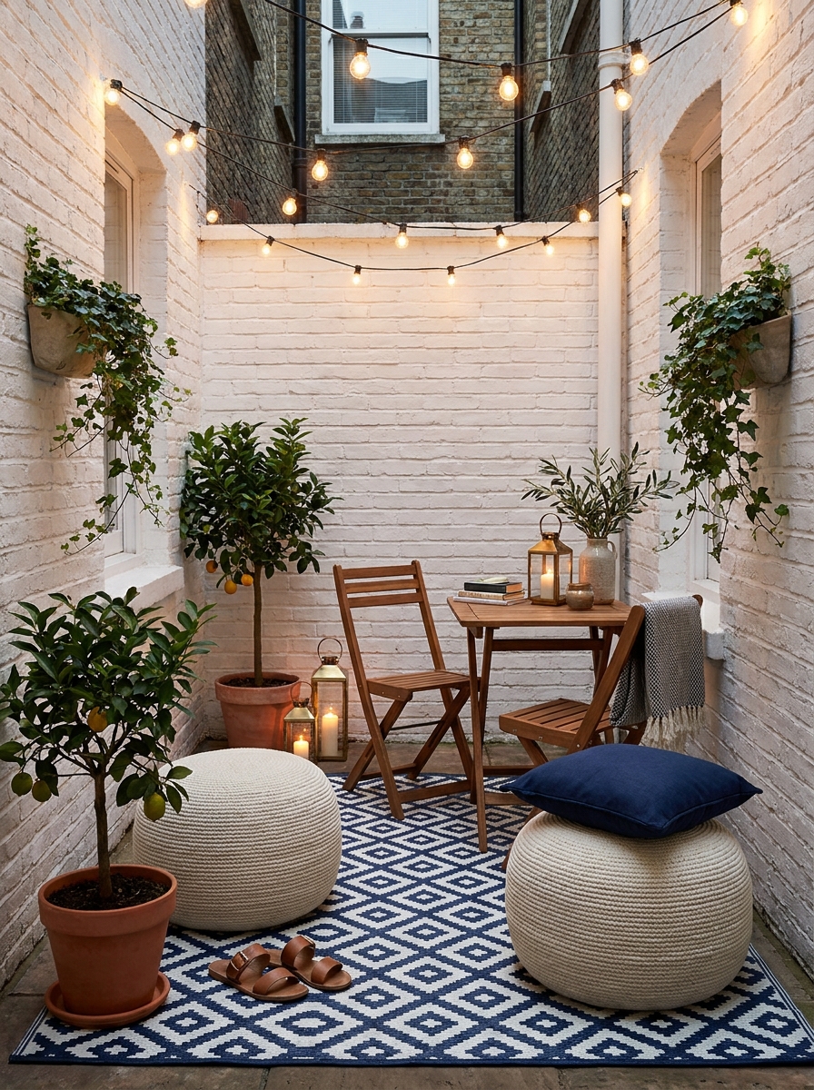 Bring in a Statement Outdoor Pouf or Two