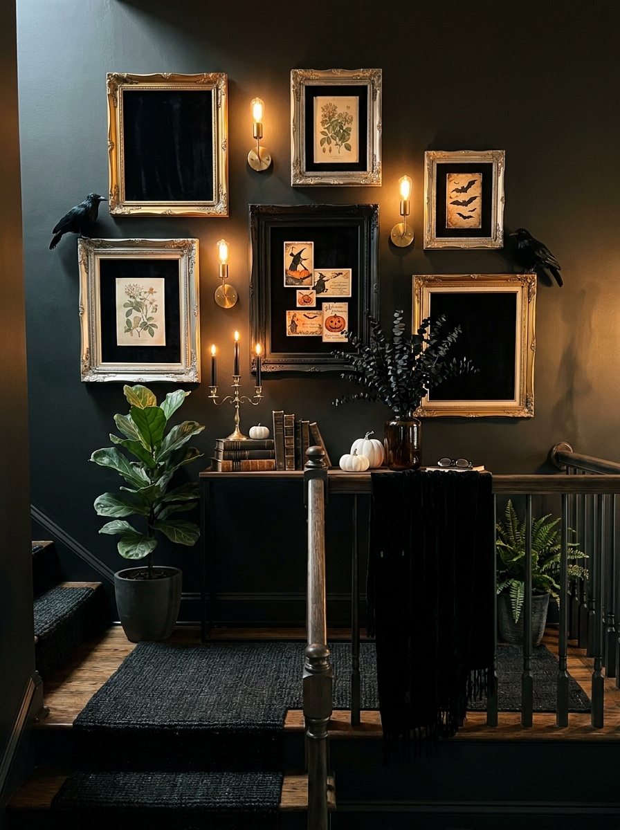 Spooky Staircase Landing Gallery Wall