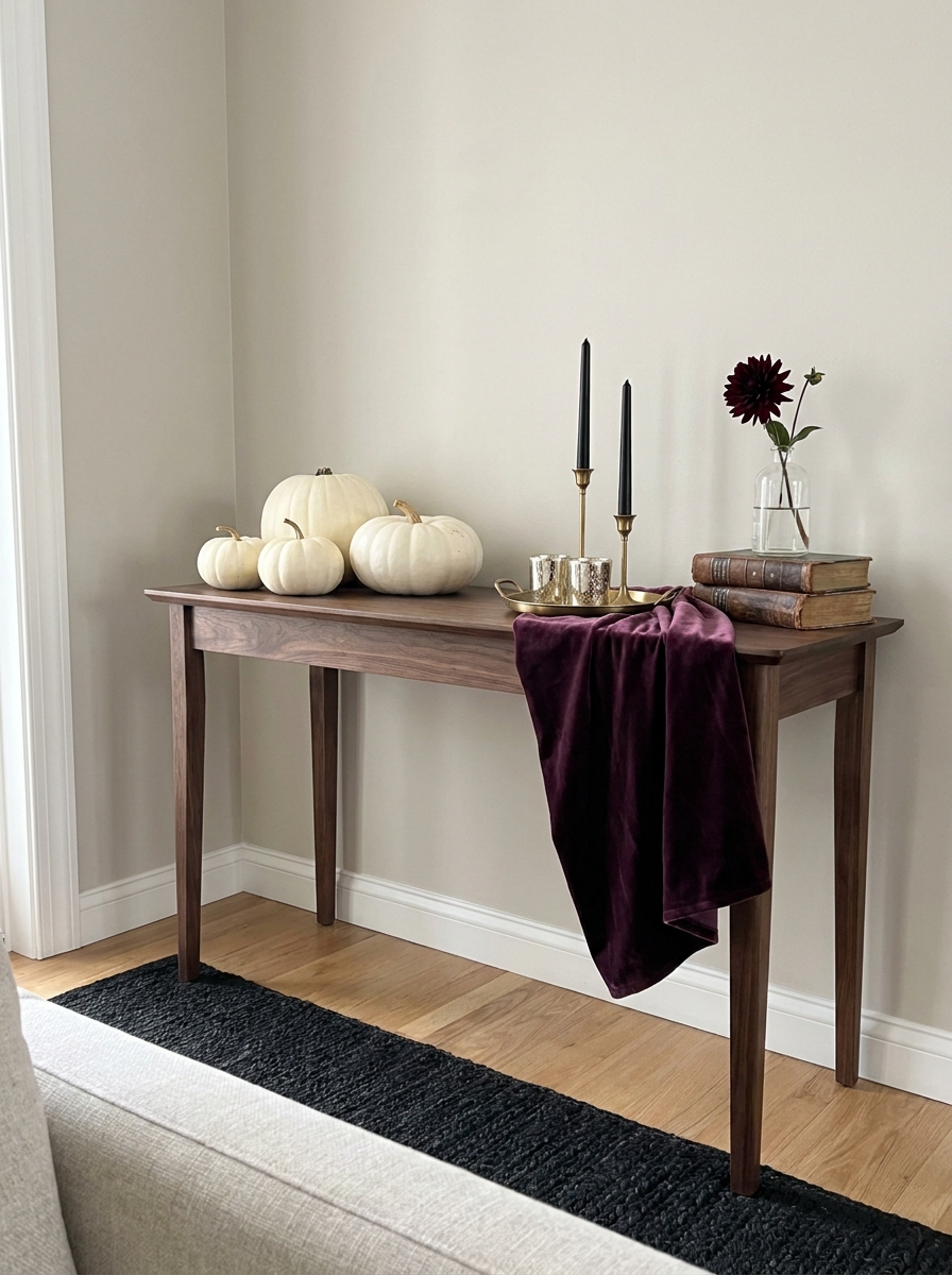 Pumpkin Vignette with Velvet Accents
