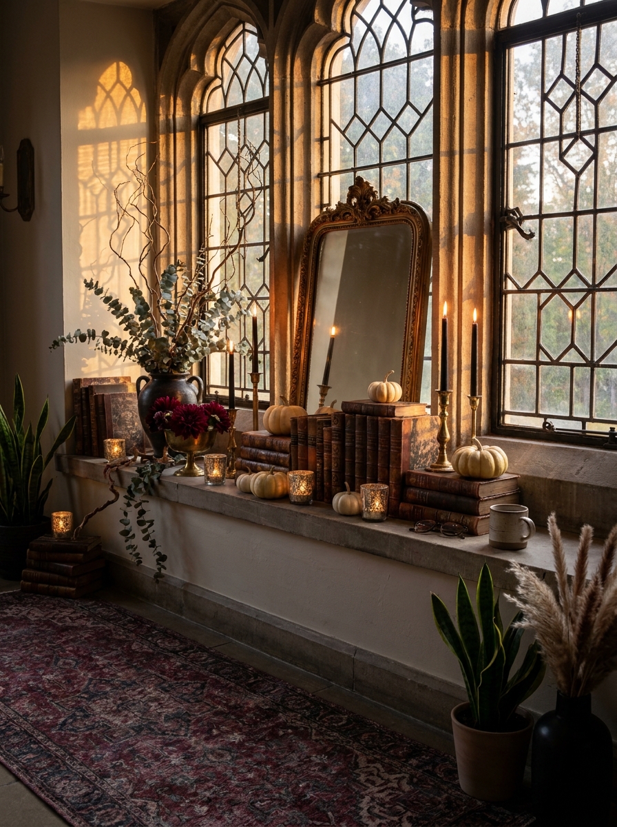 Gothic Window Ledge with Cascading Elements