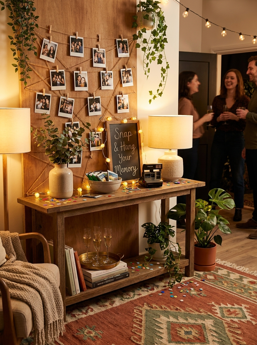 Polaroid Wall That Grows During the Party