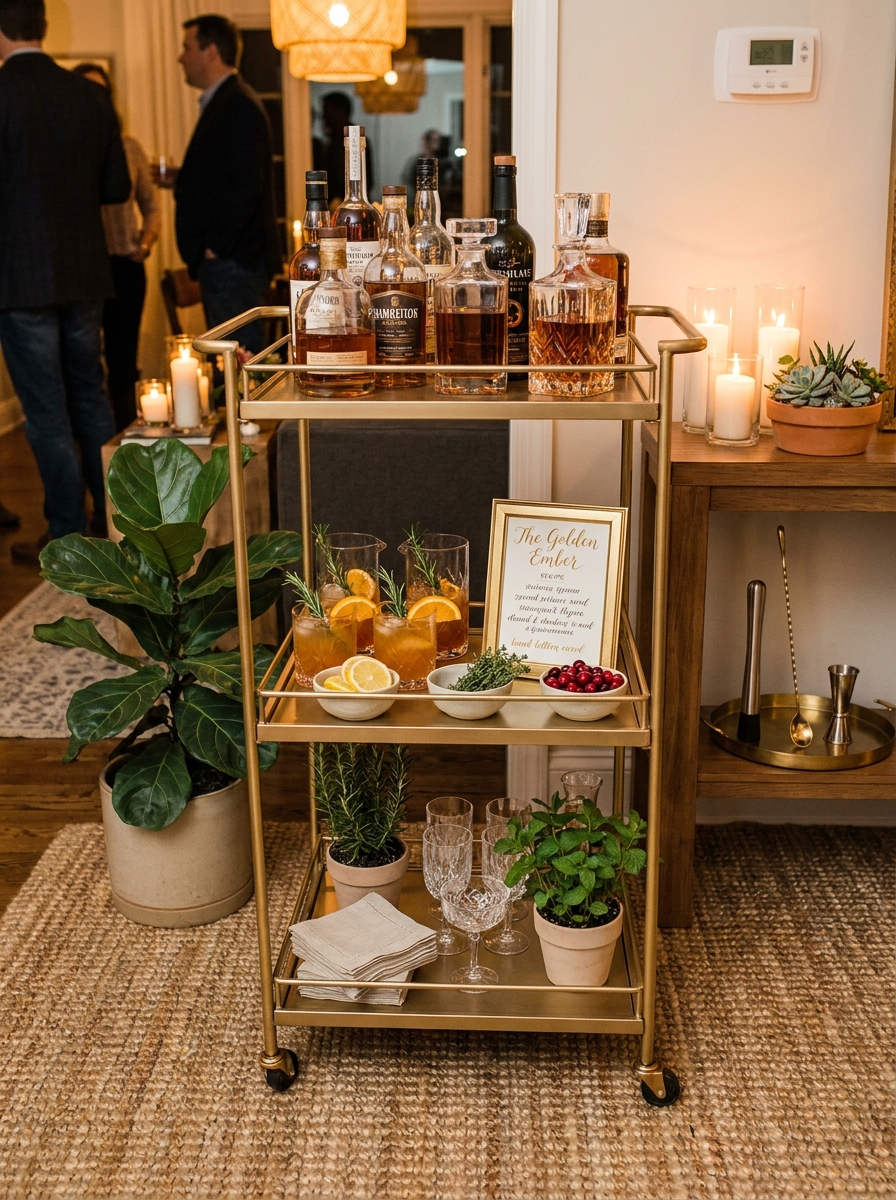 Signature Cocktail Display That Looks Like Art