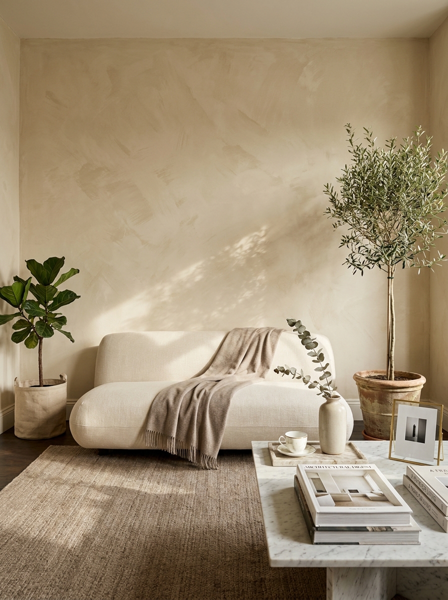 Use Plaster or Lime-Washed Walls Instead of Flat Paint