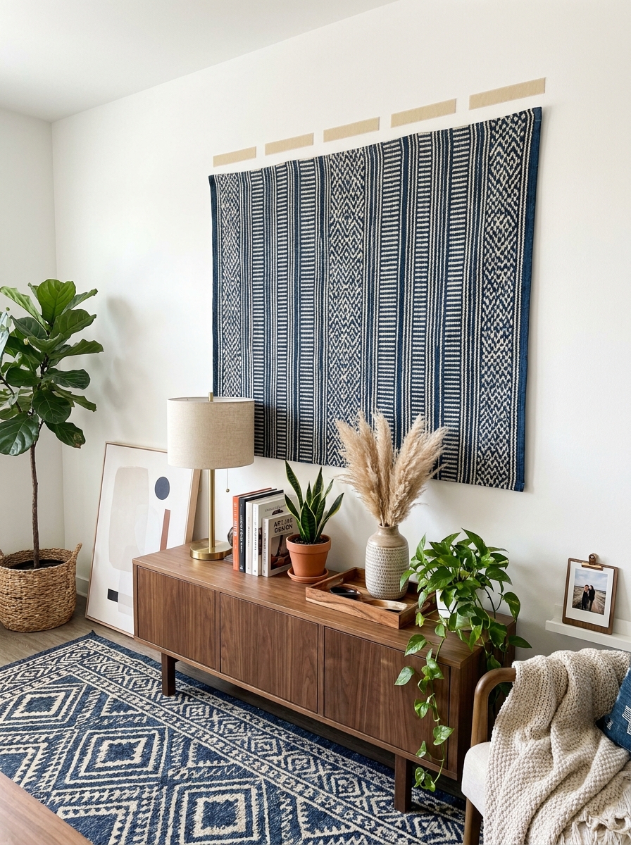 Velcro-Mounted Fabric Wall Hangings