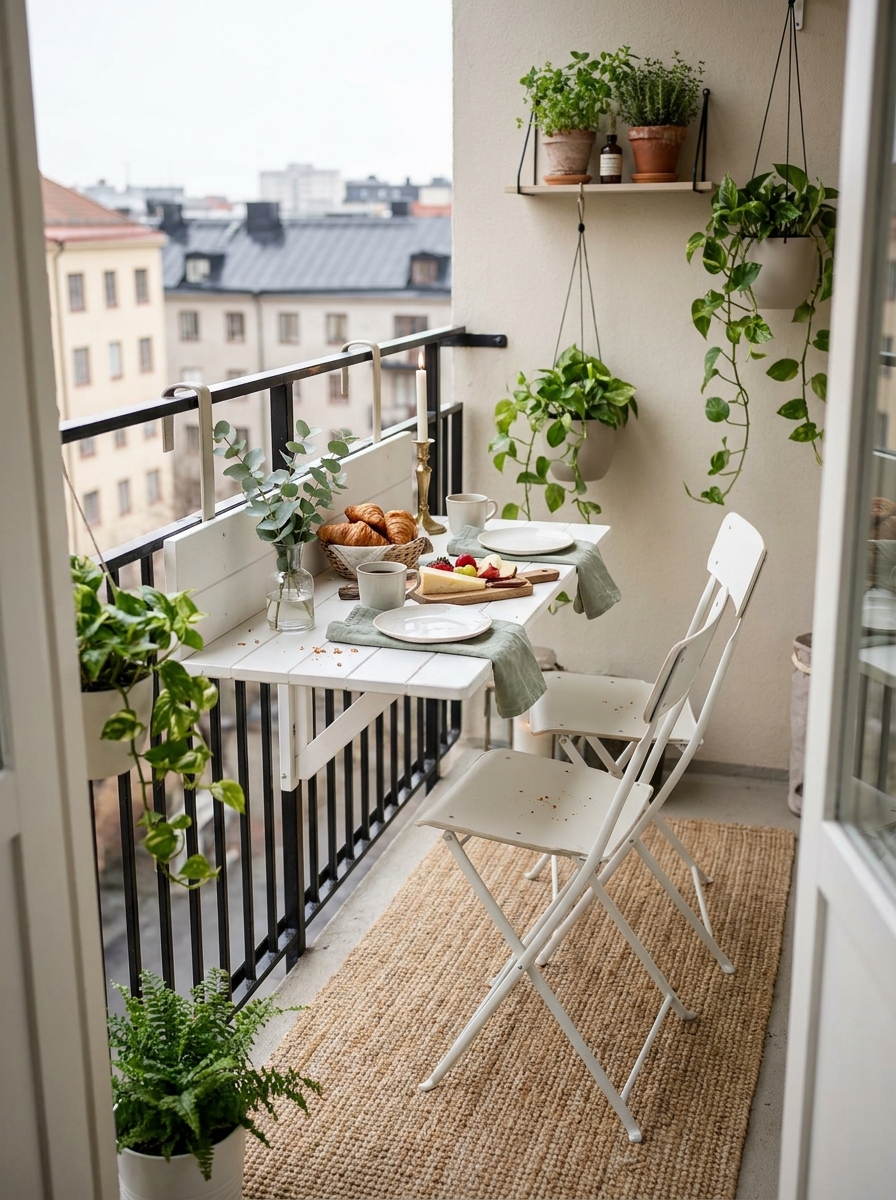 Railing-Mounted Breakfast Bar