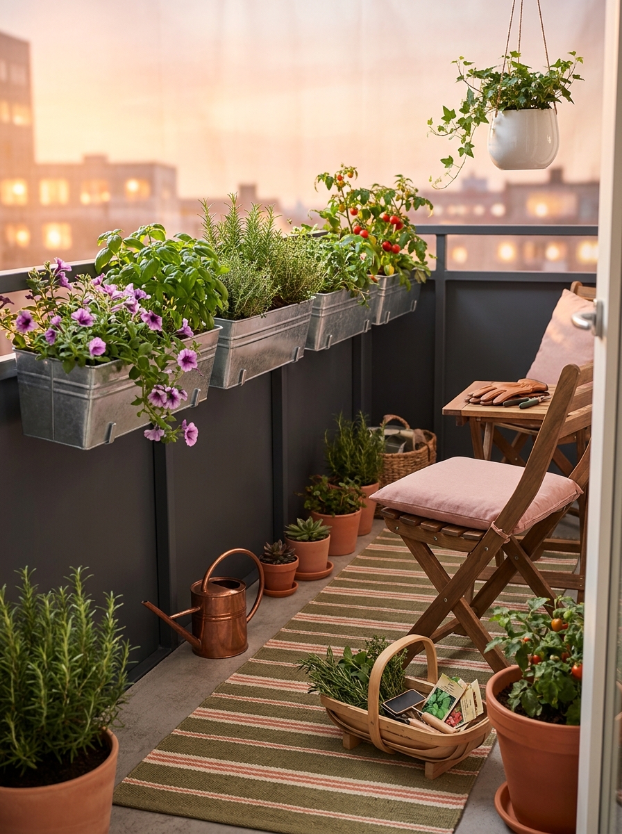Railing Planter Box Row