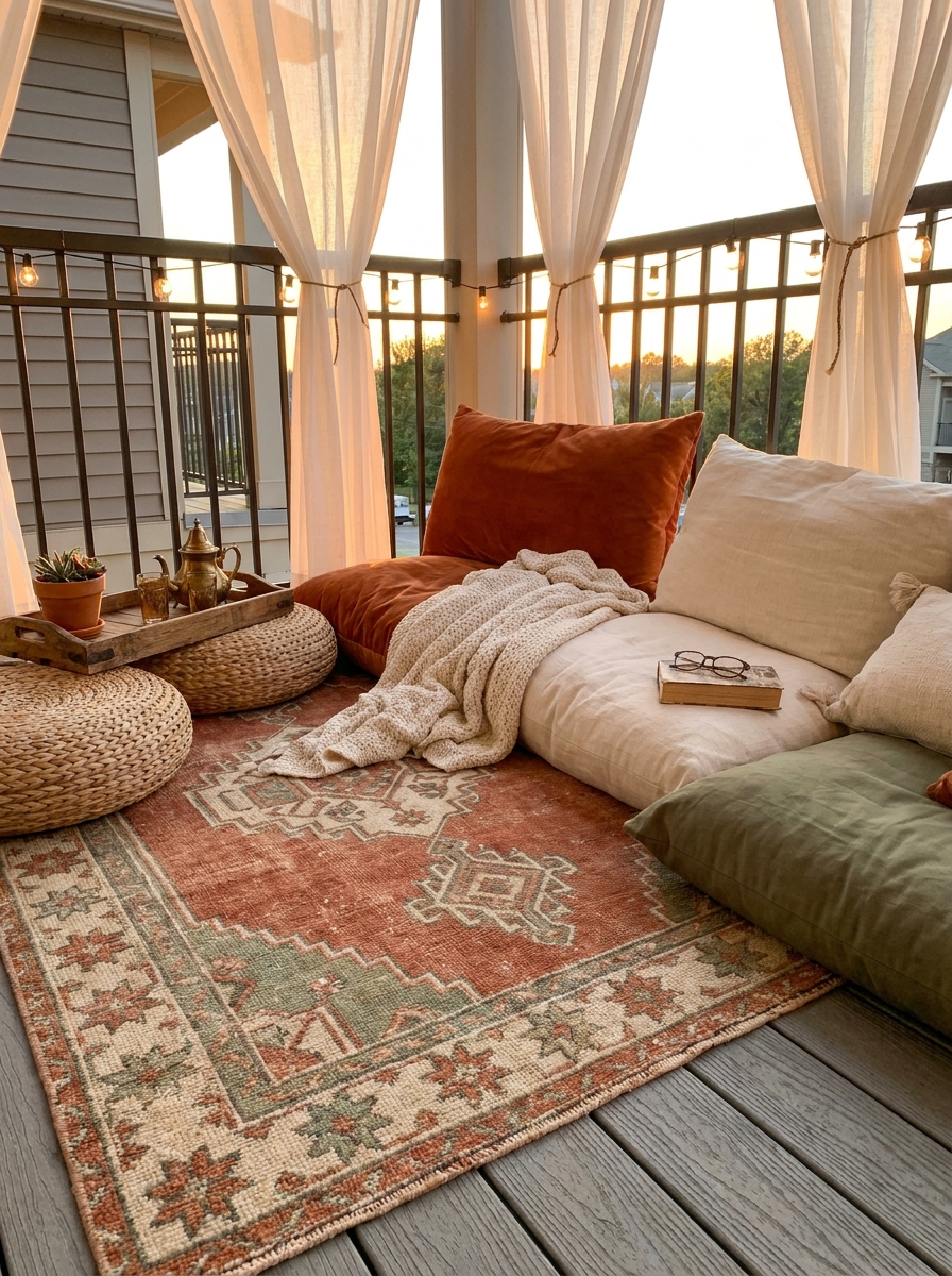 Layered Floor Cushion Lounge