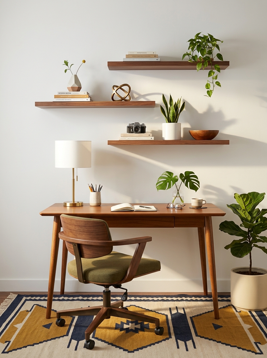 Install Floating Shelves in Walnut or Teak