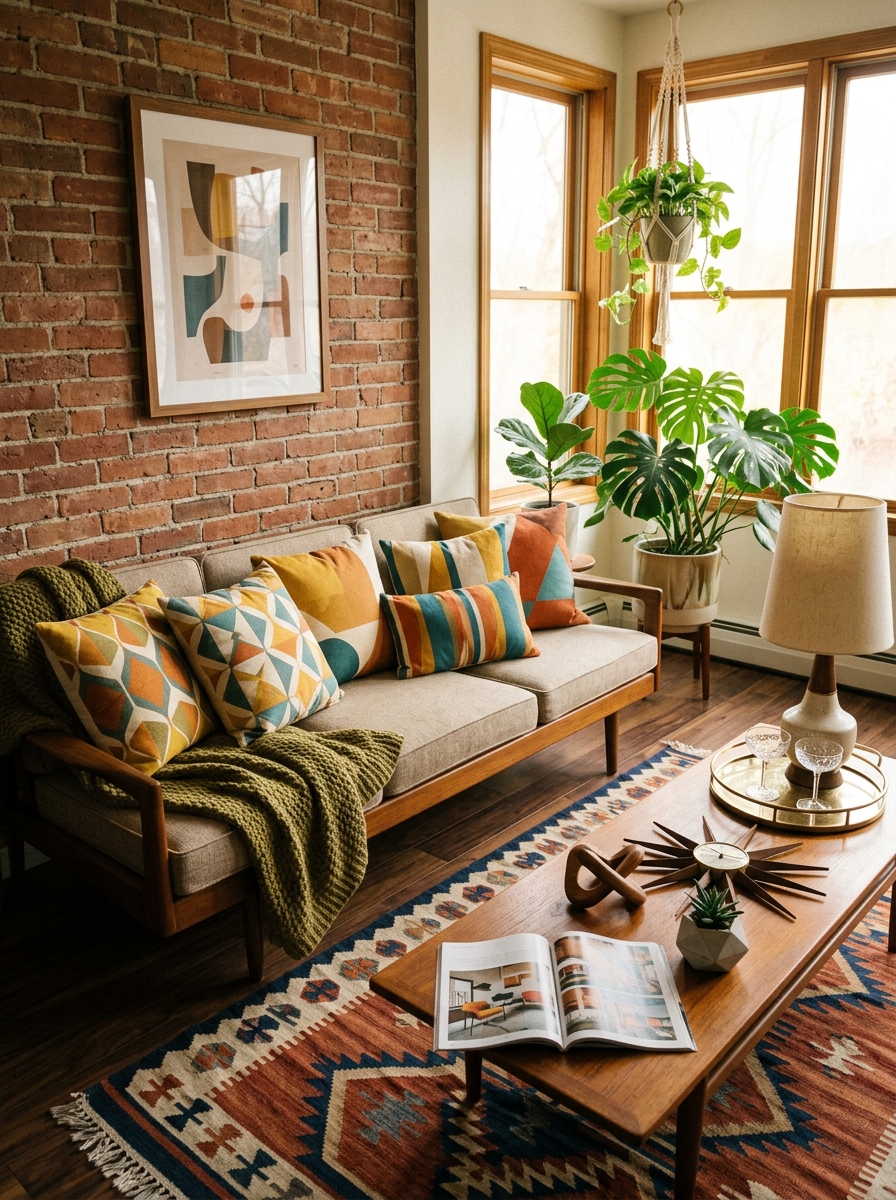 Layer in Geometric Textiles and Throw Pillows