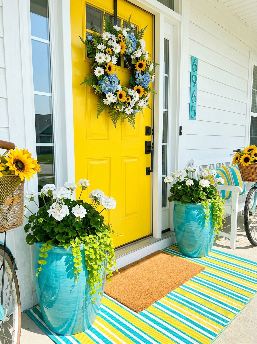 Sunny Yellow Pop with Turquoise Details