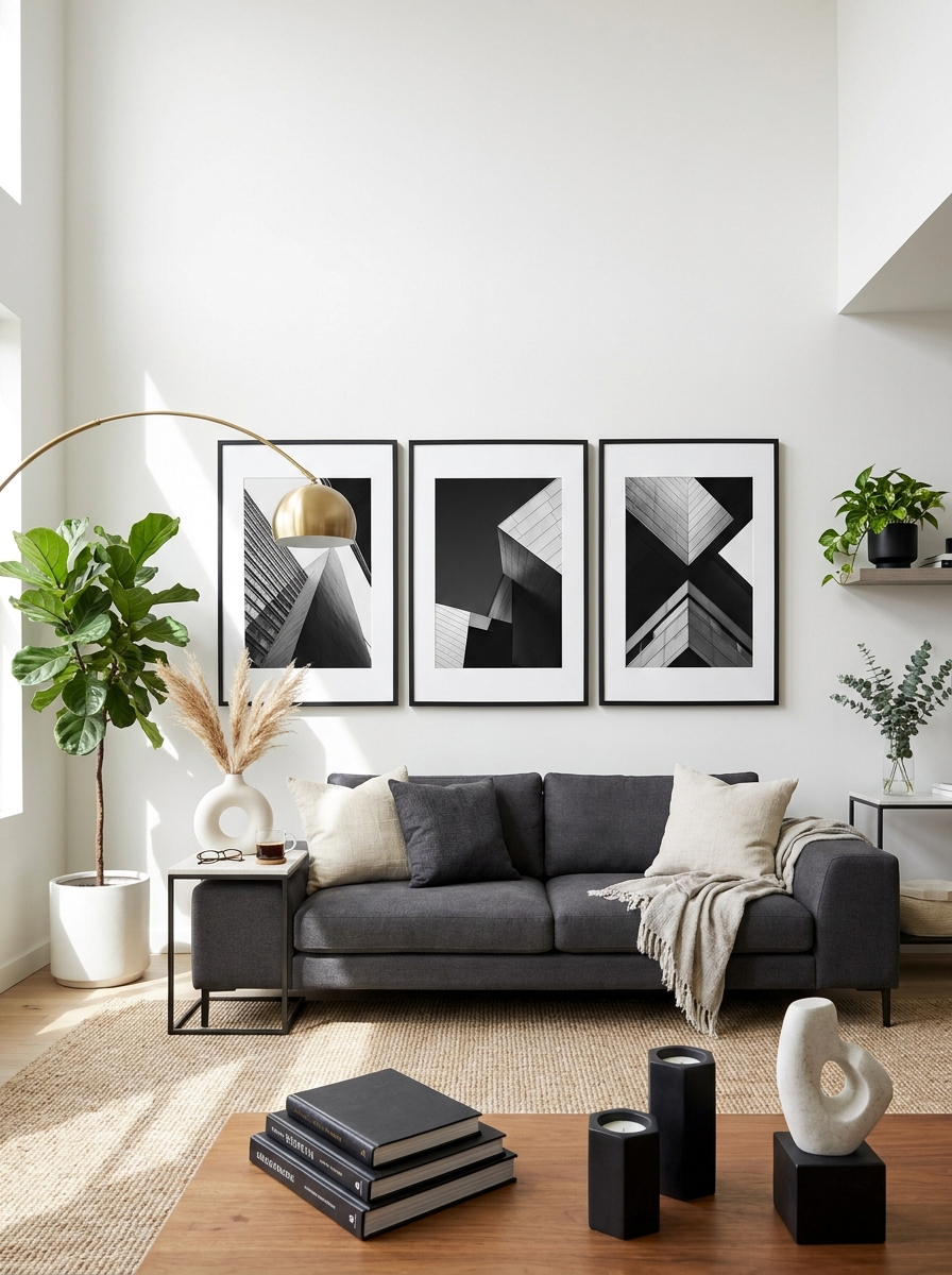Large Framed Black-and-White Photography Series
