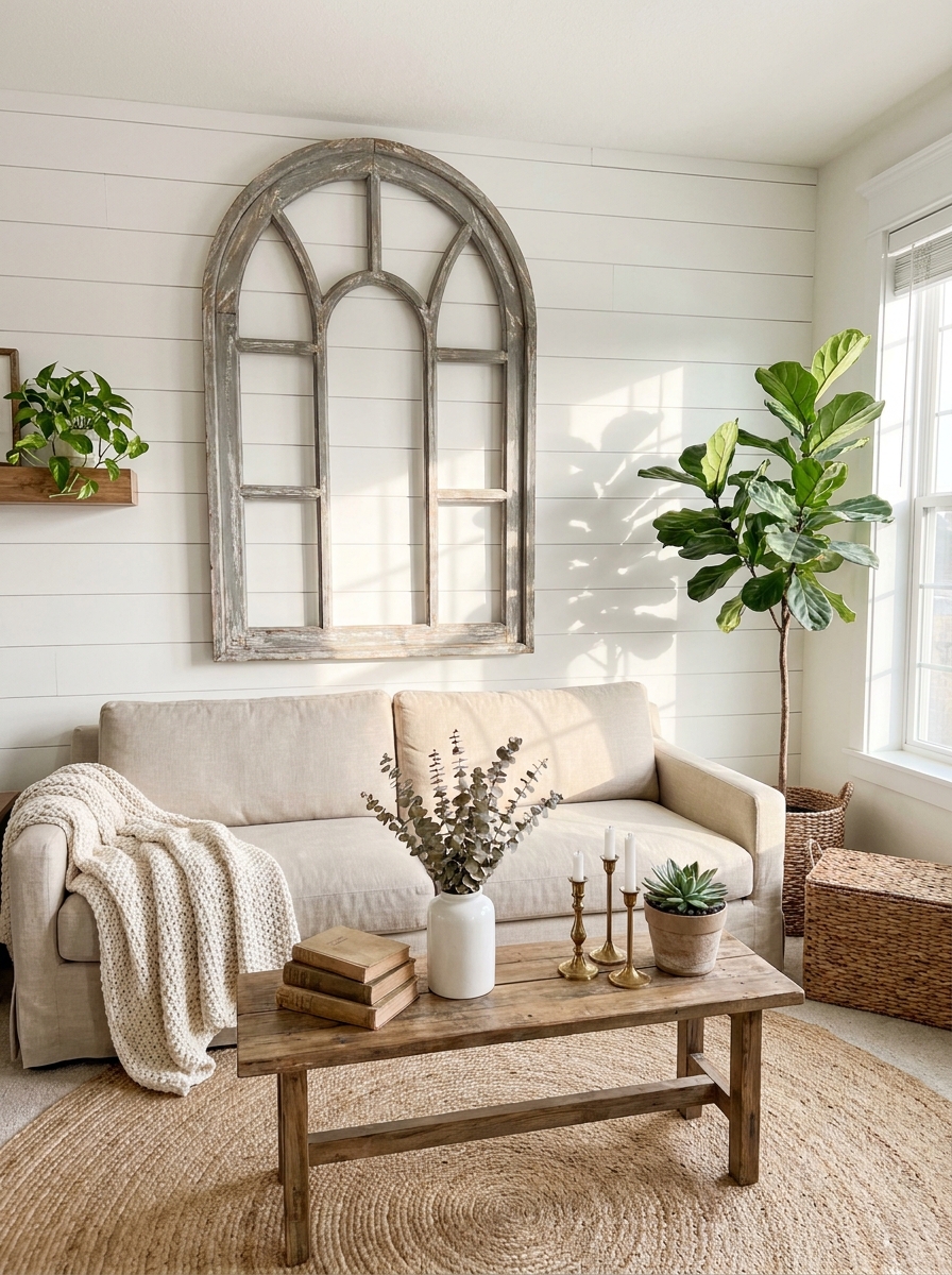 Oversized Wooden Architectural Salvage or Window Frame