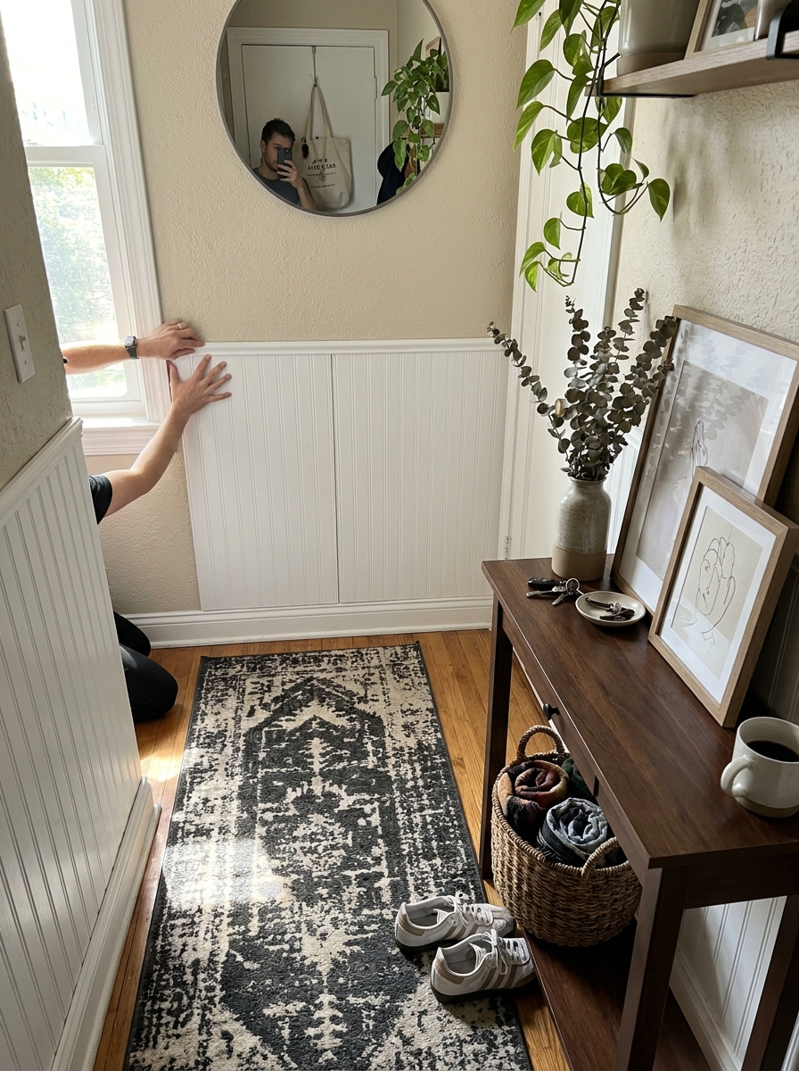 Peel-and-Stick Wainscoting Panels for Instant Character