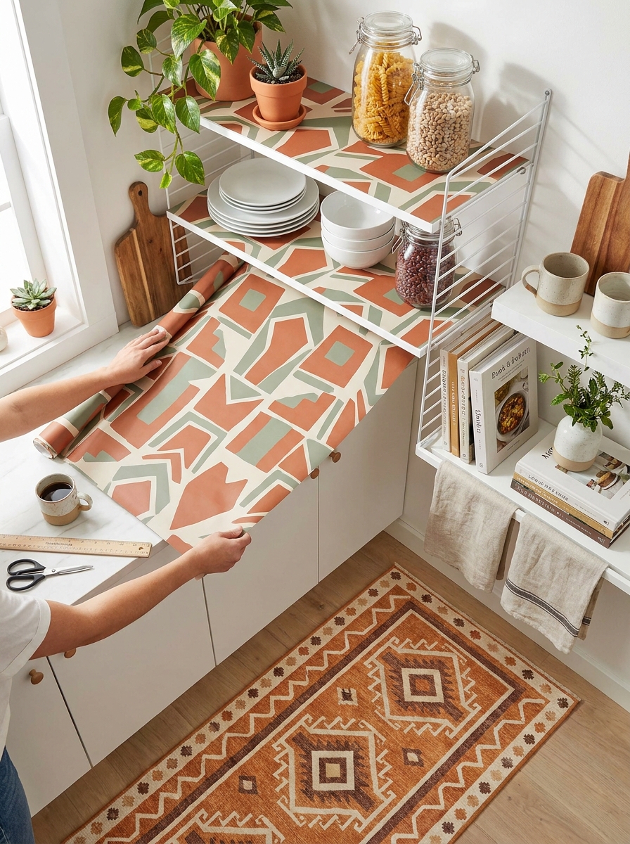 Removable Shelf Liner in Bold Patterns