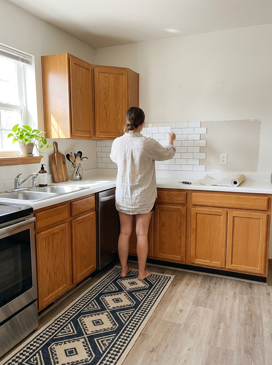 Subway Tile Backsplash That Peels Right Off