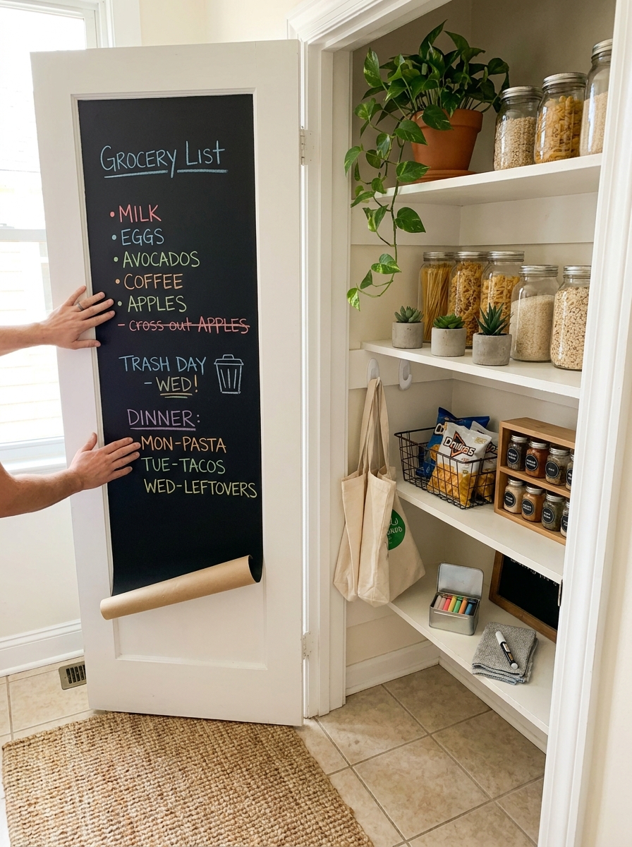 Peel-and-Stick Chalkboard Panels for Command Central