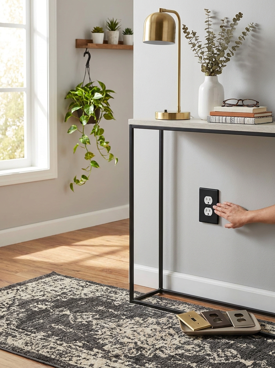 Adhesive Outlet Covers in Statement Finishes