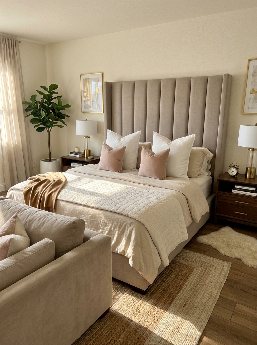 Add an Upholstered Headboard for Instant Elegance