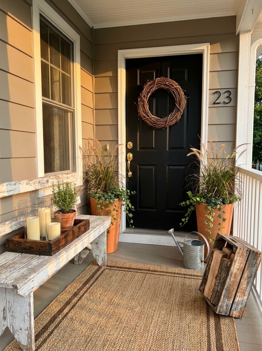 Whitewashed or Stained Wood Accents That Add Warmth