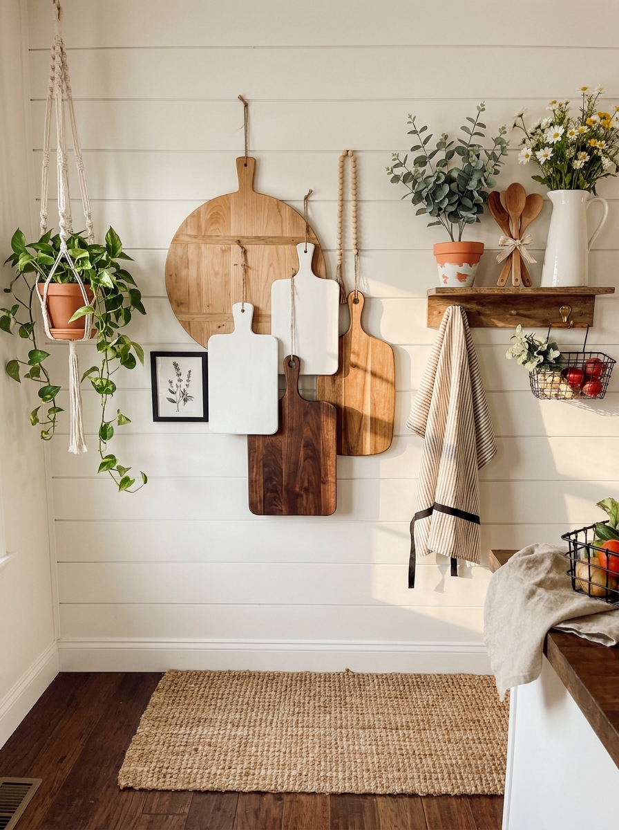 Layered Cutting Board Wall Decor Display