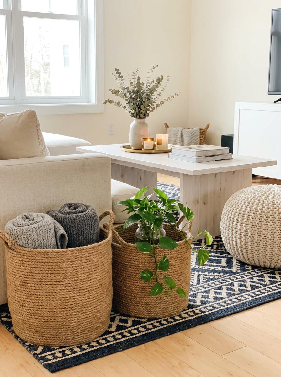 Rope-Wrapped Storage Baskets