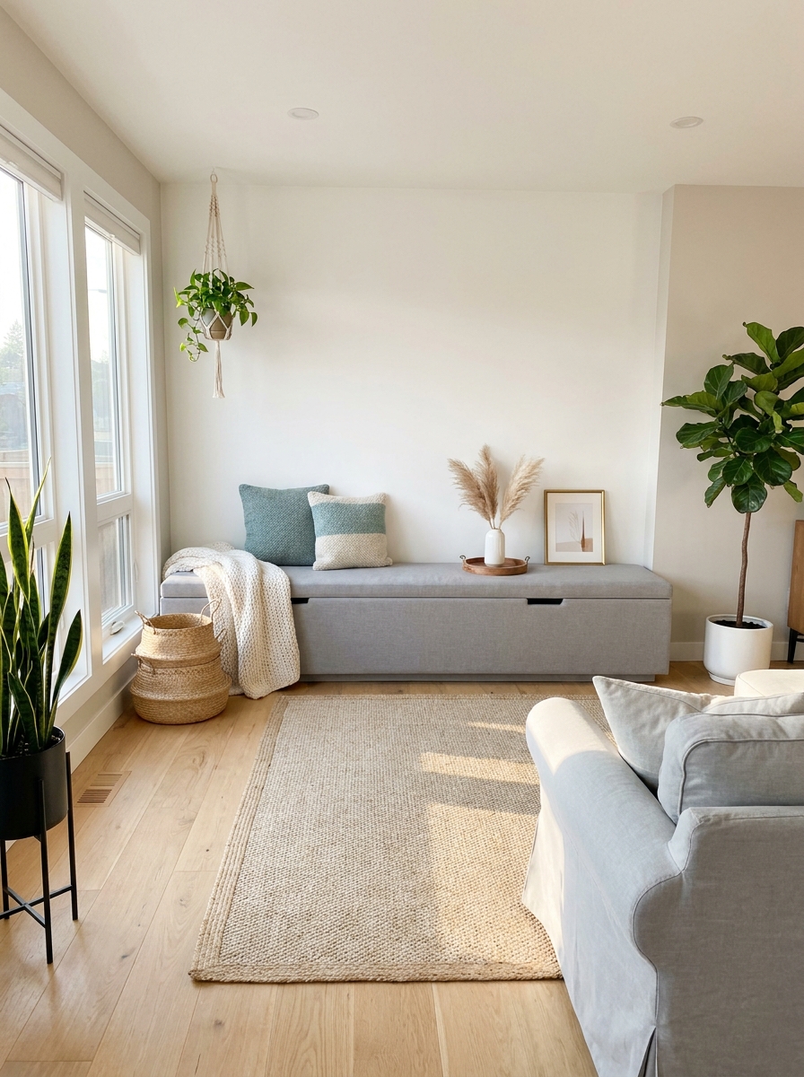 Upholstered Storage Bench That Hides The Chaos