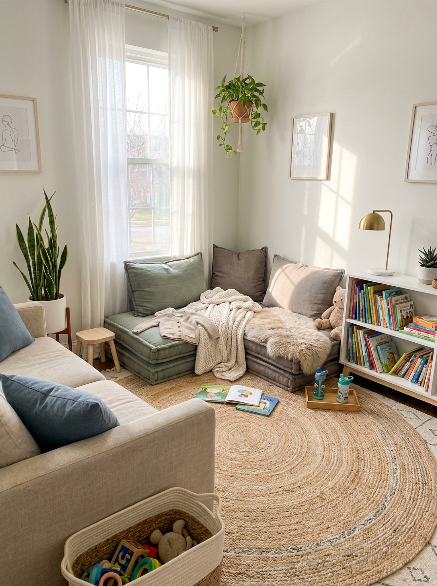 Corner Reading Nook with Crash-Proof Cushions