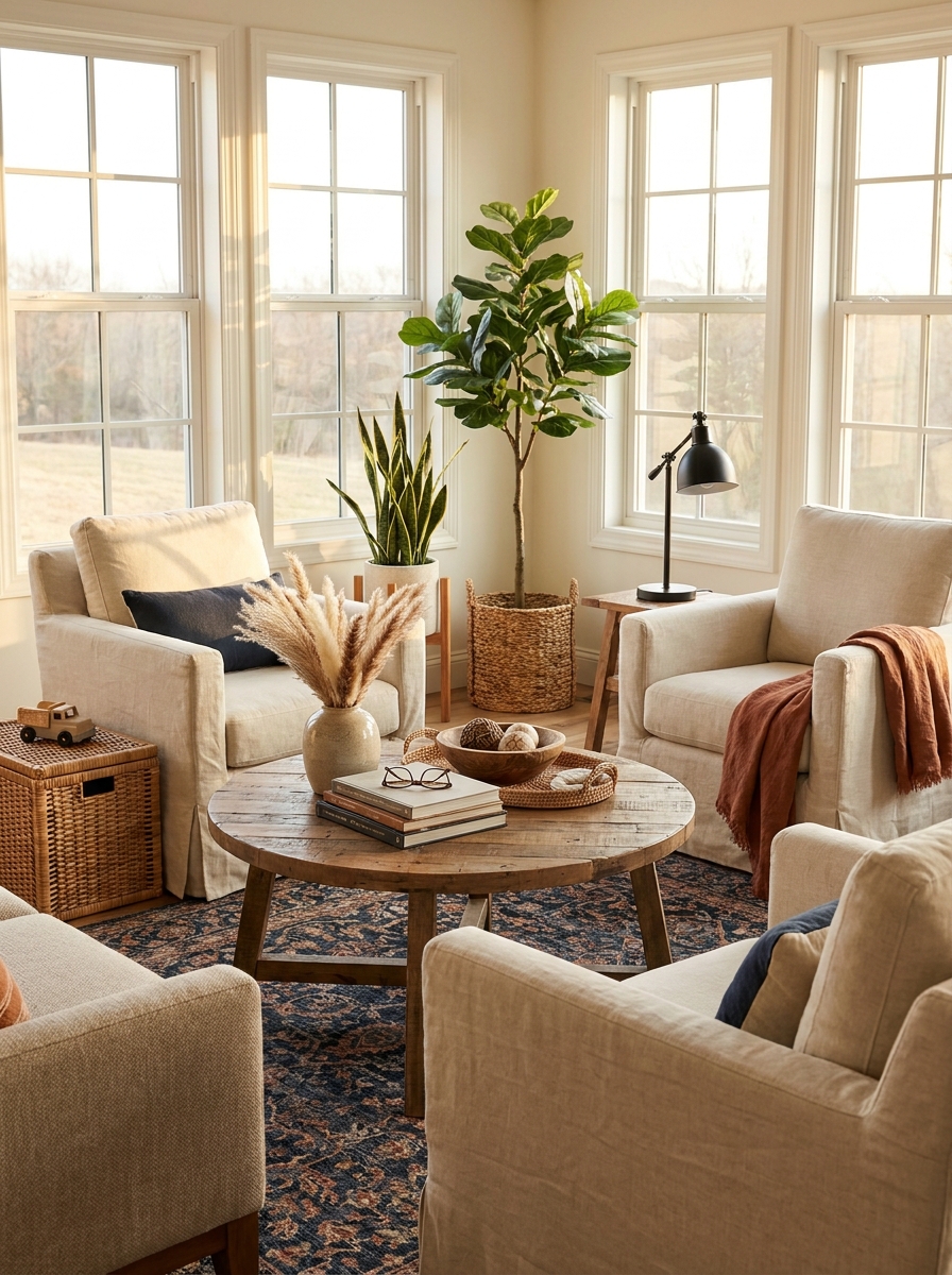 Slipcovered Accent Chairs That Survive Snack Time