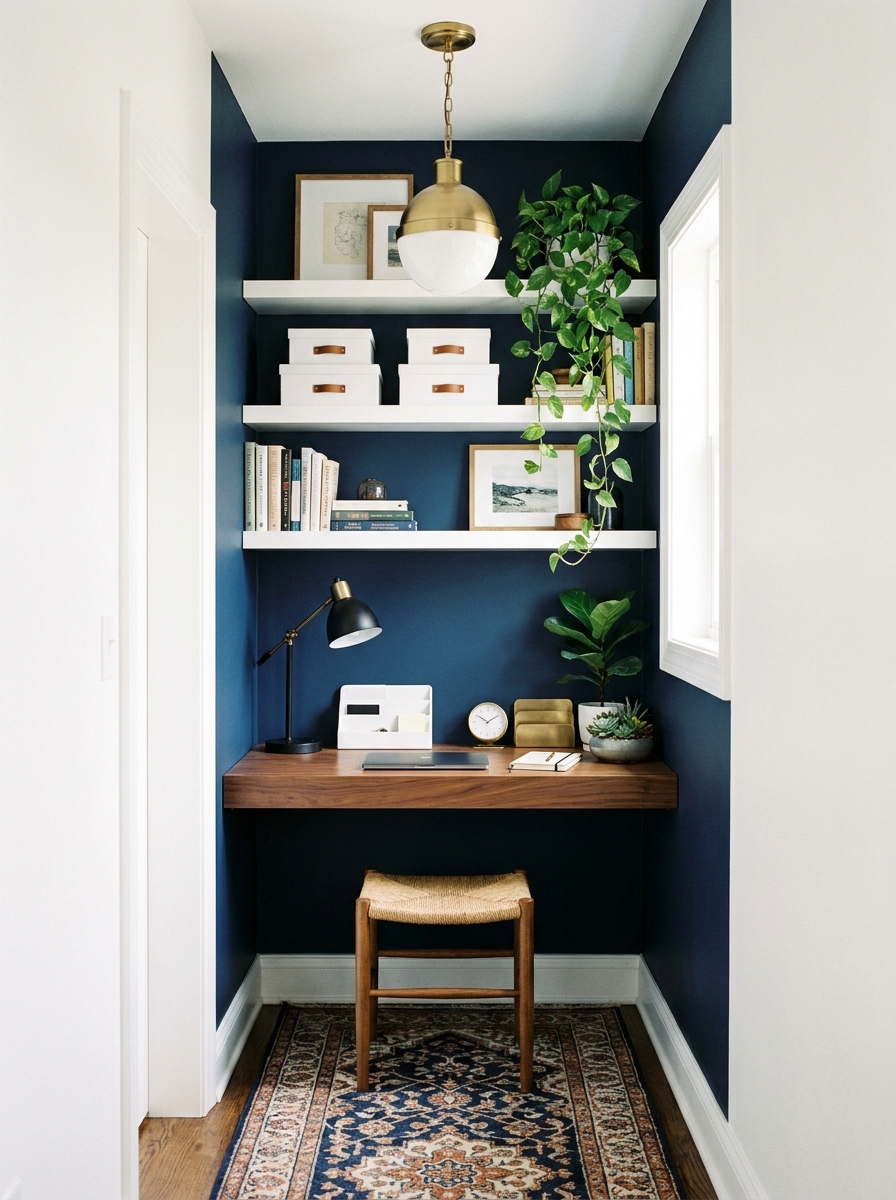 The Hallway Alcove Desk with Vertical Storage