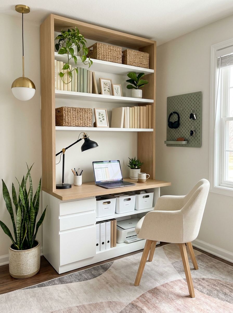 The Multi-Level Desk with Shelving Tower Combo