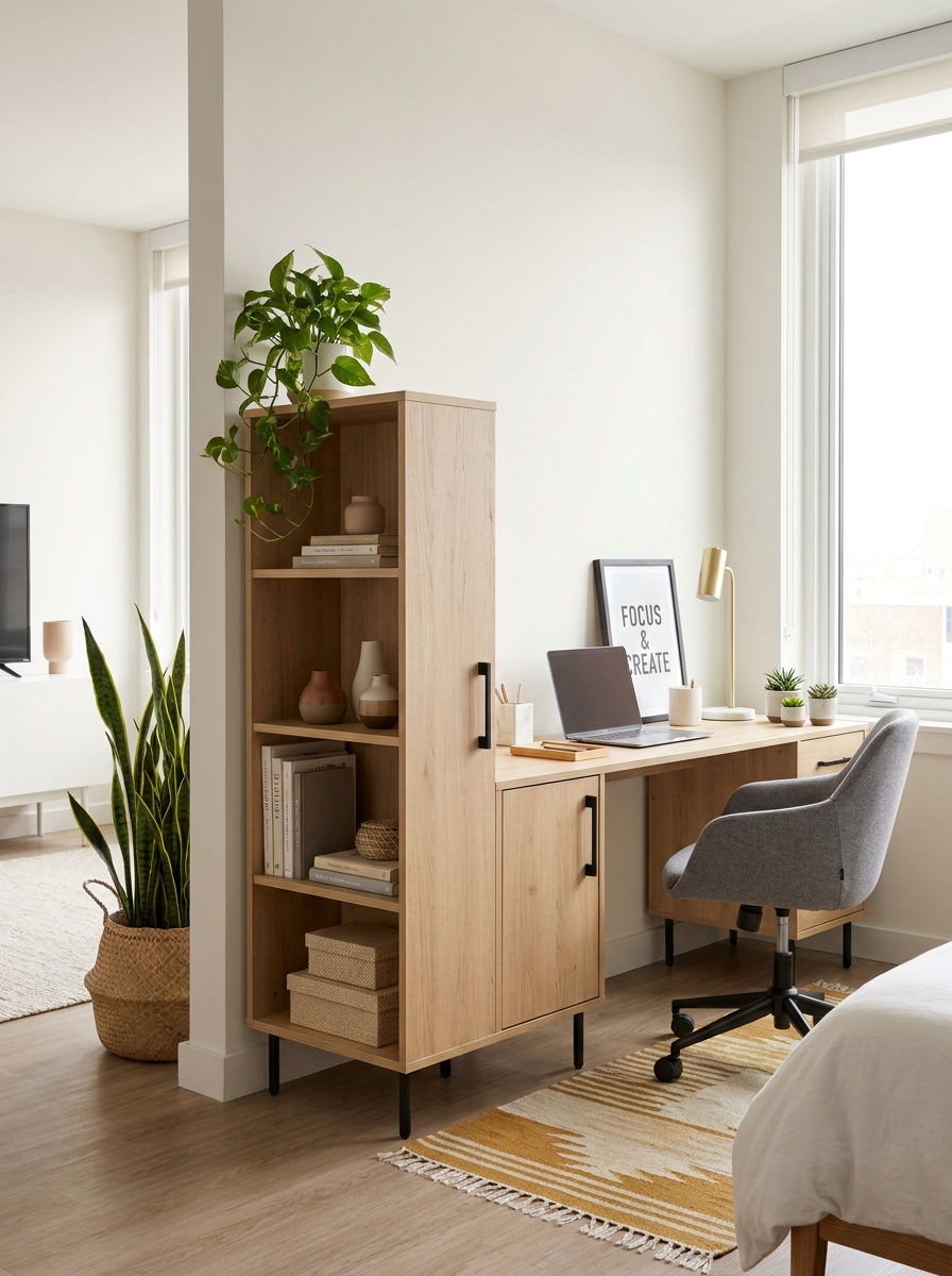 The Room Divider Desk That Creates an Office Zone
