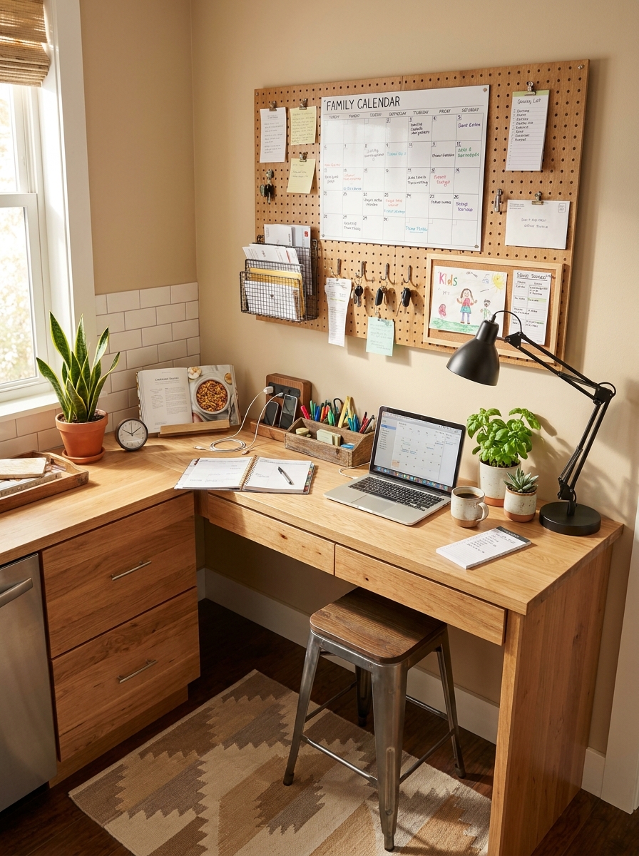 The Kitchen Command Center Desk with Family Calendar