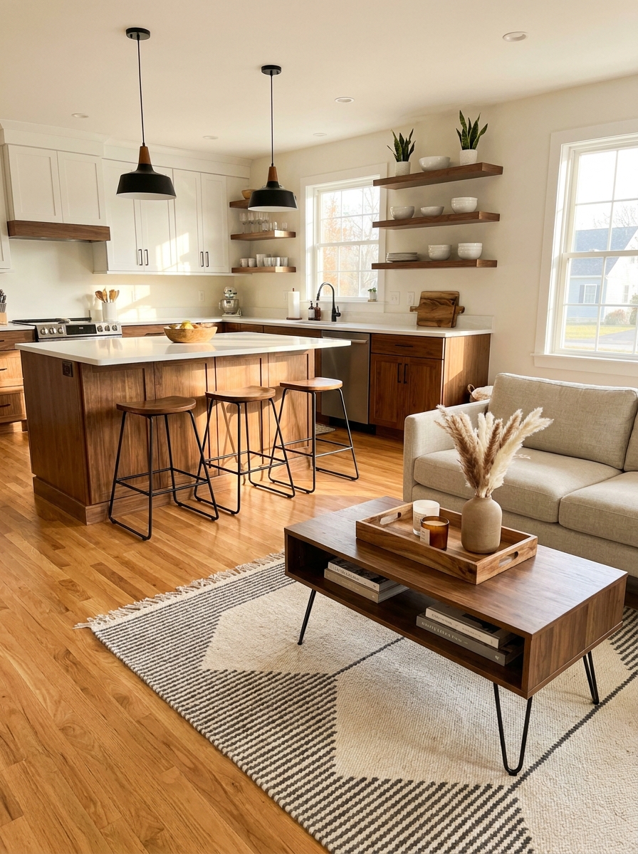 Add Texture with Matching Wood Tones Throughout