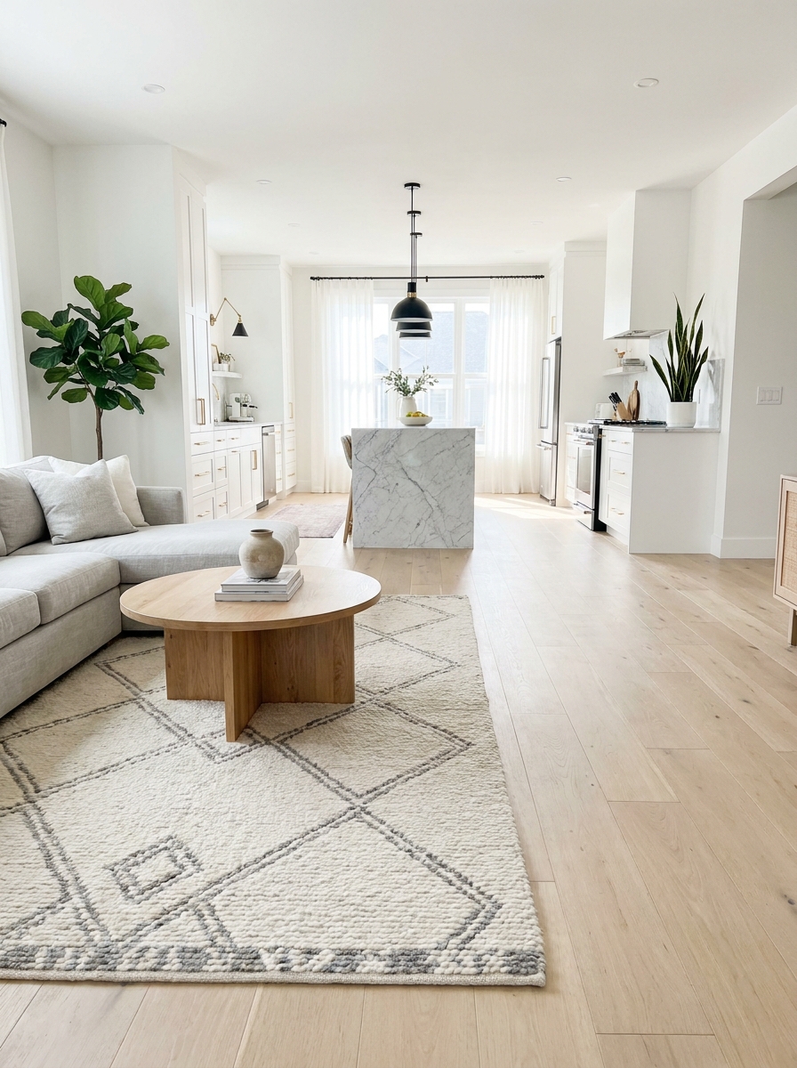 Install the Same Flooring Throughout to Erase Boundaries
