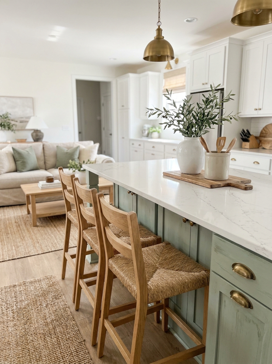Match Your Kitchen Island to Your Living Room Aesthetic
