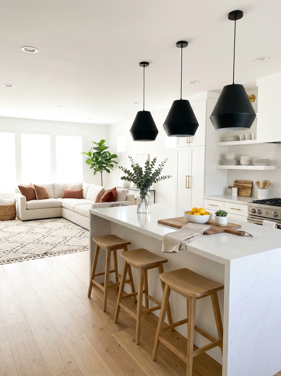 Use Pendant Lighting to Draw the Eye Through