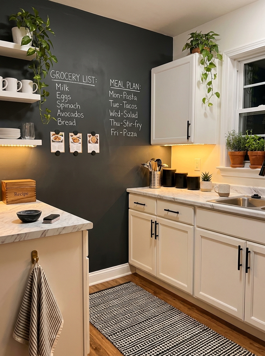Chalkboard or Magnetic Paint Feature Wall