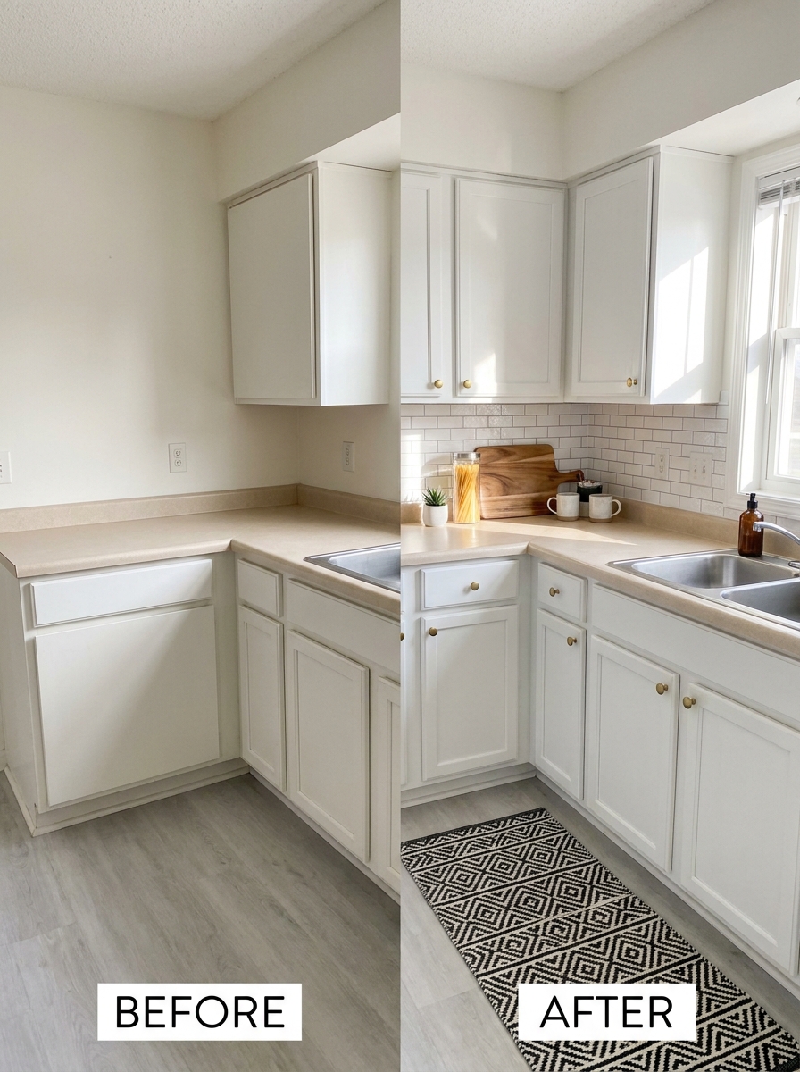 Peel-and-Stick Subway Tile Backsplash